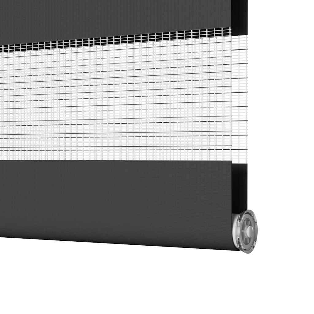 Doppelrollo Schwarz 65x150 cm Stoffbreite 60,9 cm Polyester
