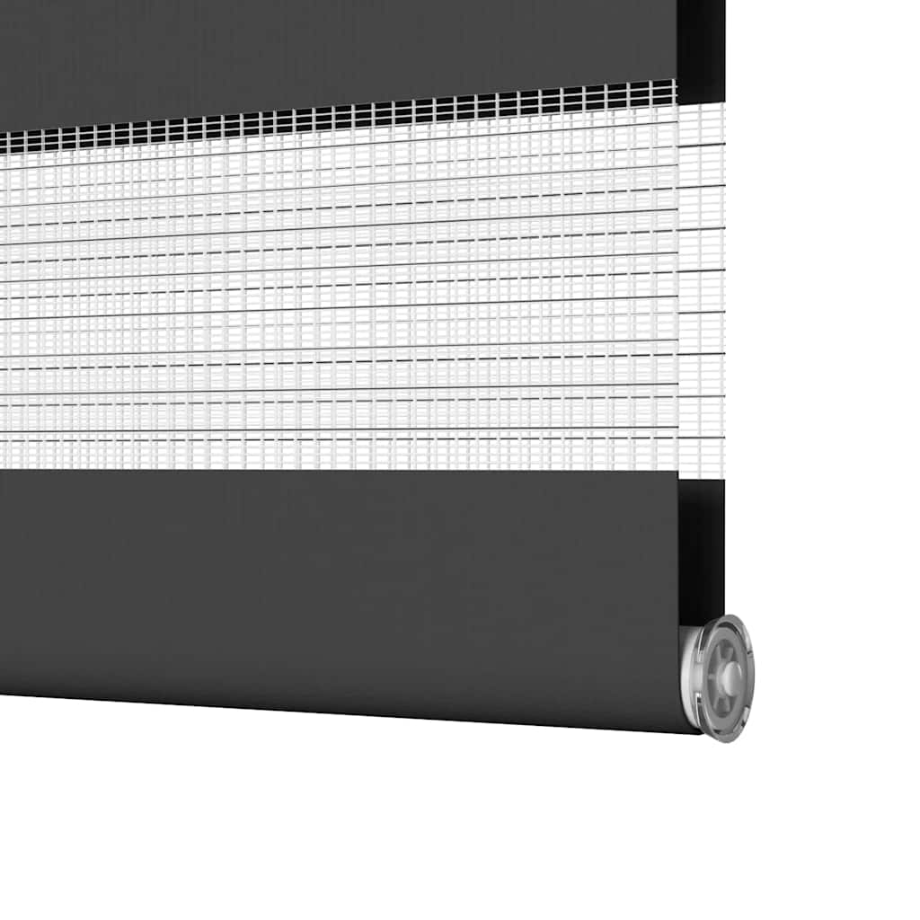 Doppelrollo Schwarz 85x150 cm Stoffbreite 80,9 cm Polyester