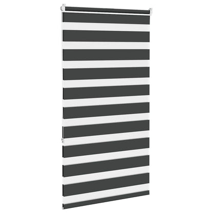 Doppelrollo Schwarz 85x150 cm Stoffbreite 80,9 cm Polyester