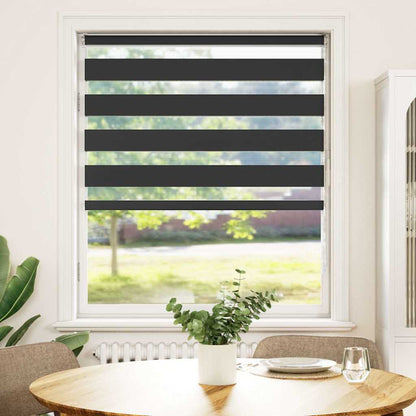 Doppelrollo Schwarz 105x150 cm Stoffbreite 100,9 cm Polyester