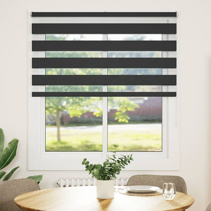 Doppelrollo Schwarz 130x150 cm Stoffbreite 125,9 cm Polyester