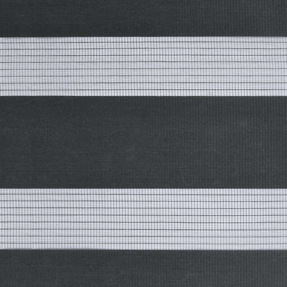 Doppelrollo Schwarz 140x150 cm Stoffbreite 135,9 cm Polyester