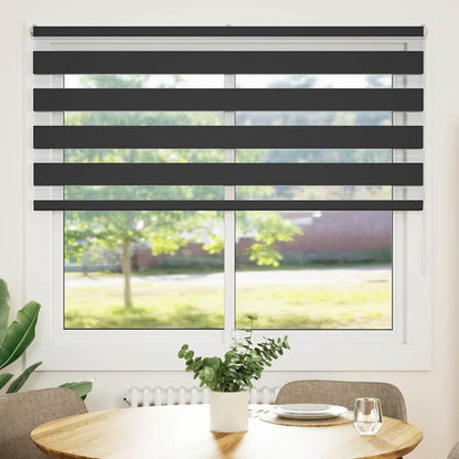 Doppelrollo Schwarz 160x150 cm Stoffbreite 155,9 cm Polyester