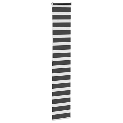Doppelrollo Schwarz 45x200 cm Stoffbreite 40,9 cm Polyester