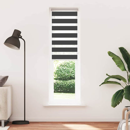 Doppelrollo Schwarz 65x200 cm Stoffbreite 60,9 cm Polyester