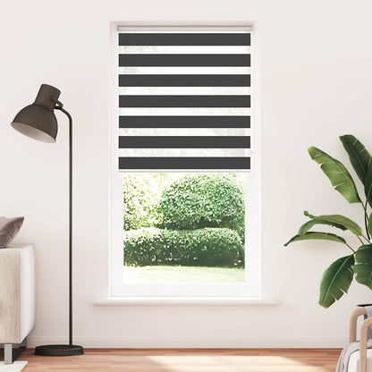 Doppelrollo Schwarz 95x200 cm Stoffbreite 90,9 cm Polyester