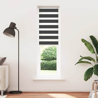 Doppelrollo Schwarz 65x230 cm Stoffbreite 60,9 cm Polyester