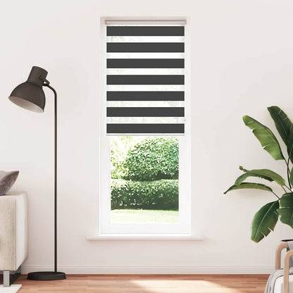 Doppelrollo Schwarz 75x230 cm Stoffbreite 70,9 cm Polyester