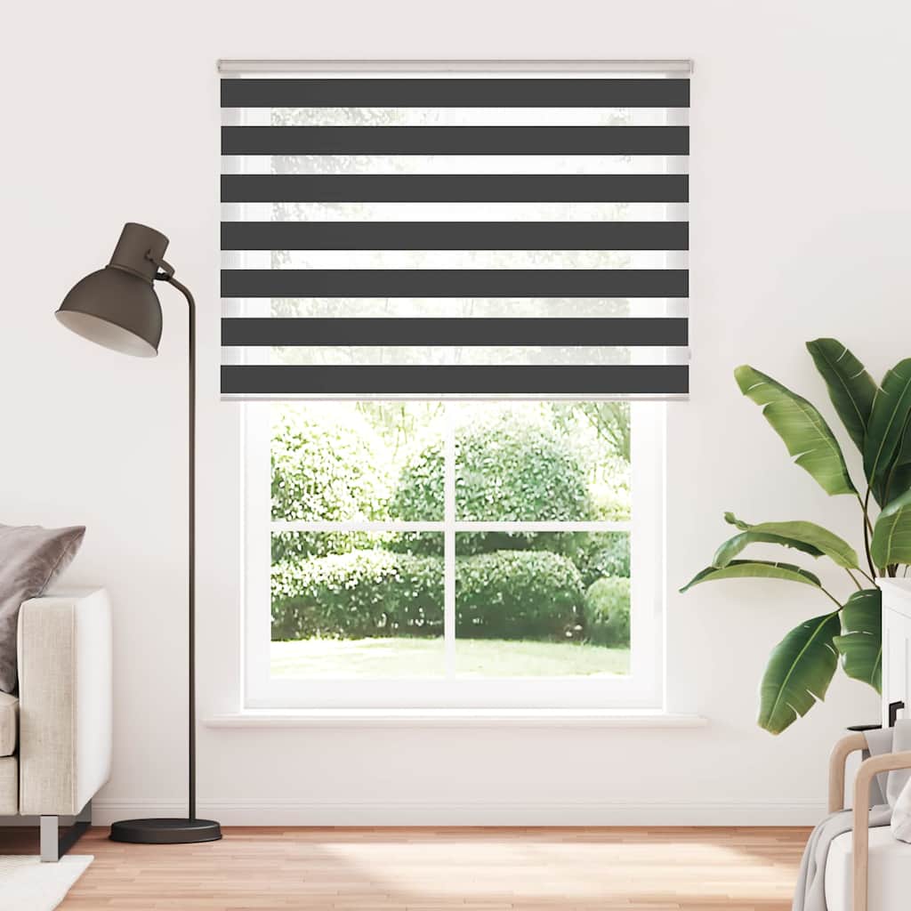 Doppelrollo Schwarz 160x230 cm Stoffbreite 155,9 cm Polyester
