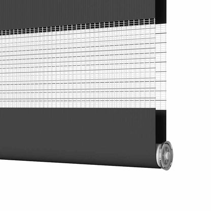 Doppelrollo Schwarz 165x230 cm Stoffbreite 160,9 cm Polyester