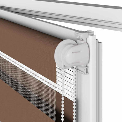 Doppelrollo Braun 90x200 cm Stoffbreite 85,9 cm Polyester