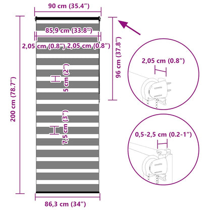 Doppelrollo Braun 90x200 cm Stoffbreite 85,9 cm Polyester