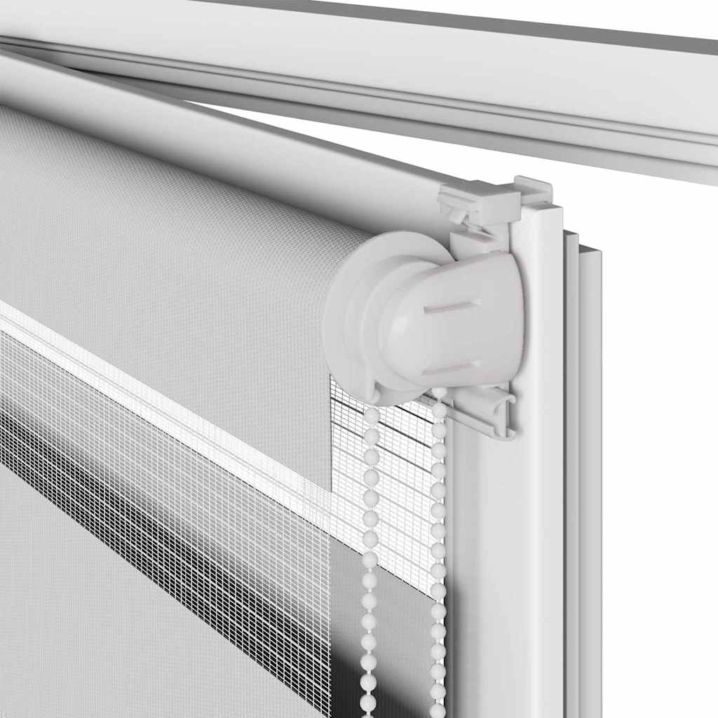 Doppelrollo Hellgrau 50x100 cm Stoffbreite 45,9 cm Polyester