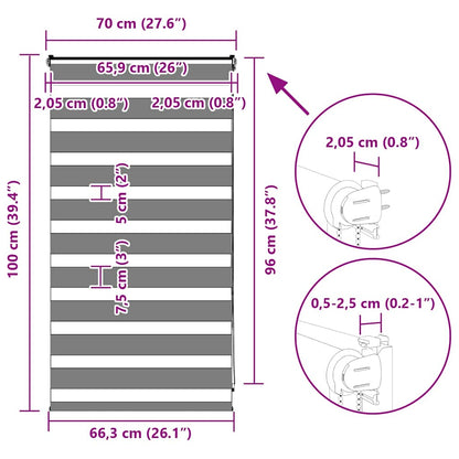 Doppelrollo Hellgrau 70x100 cm Stoffbreite 65,9 cm Polyester