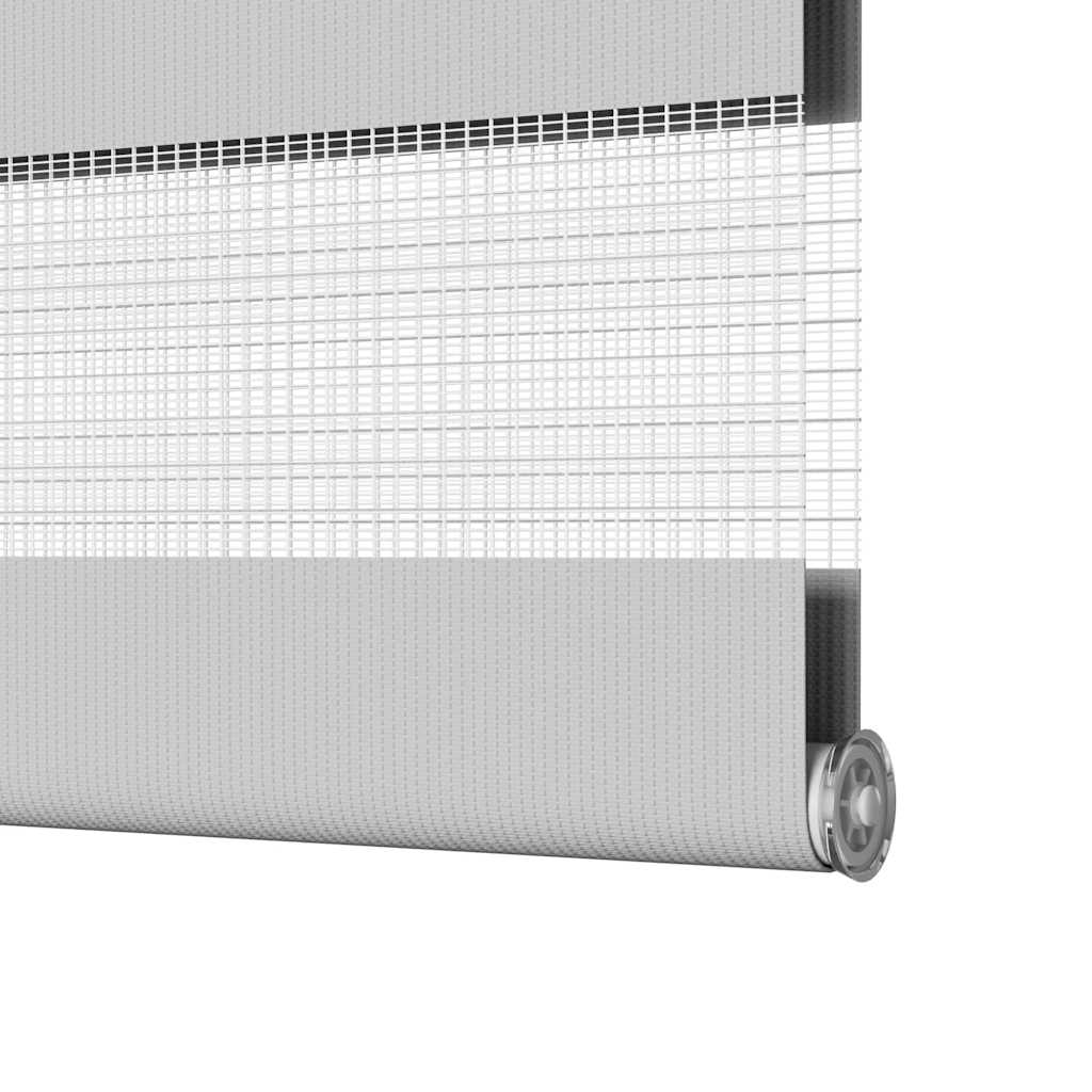 Doppelrollo Hellgrau 135x100 cm Stoffbreite 130,9 cm Polyester