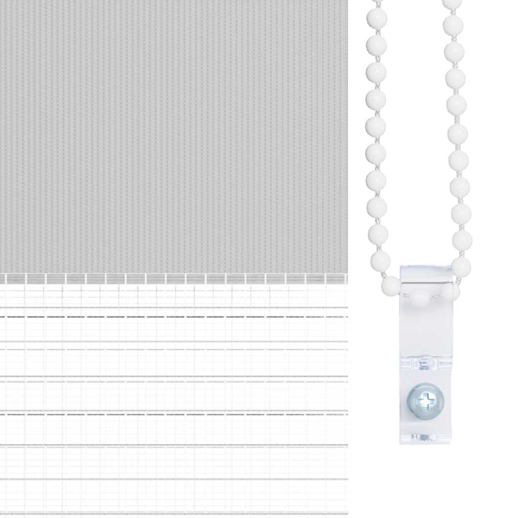 Doppelrollo Hellgrau 145x100 cm Stoffbreite 140,9 cm Polyester