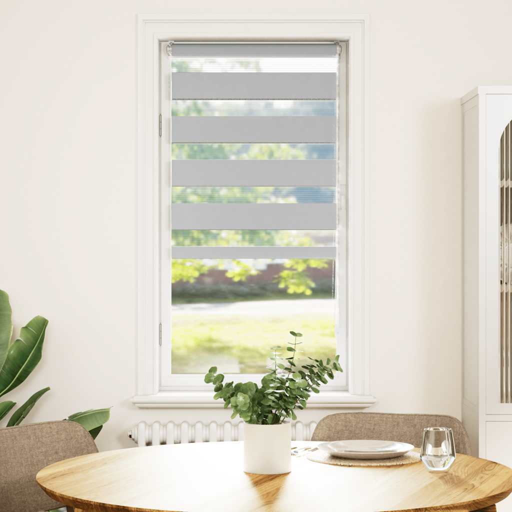 Doppelrollo Hellgrau 55x150 cm Stoffbreite 50,9 cm Polyester
