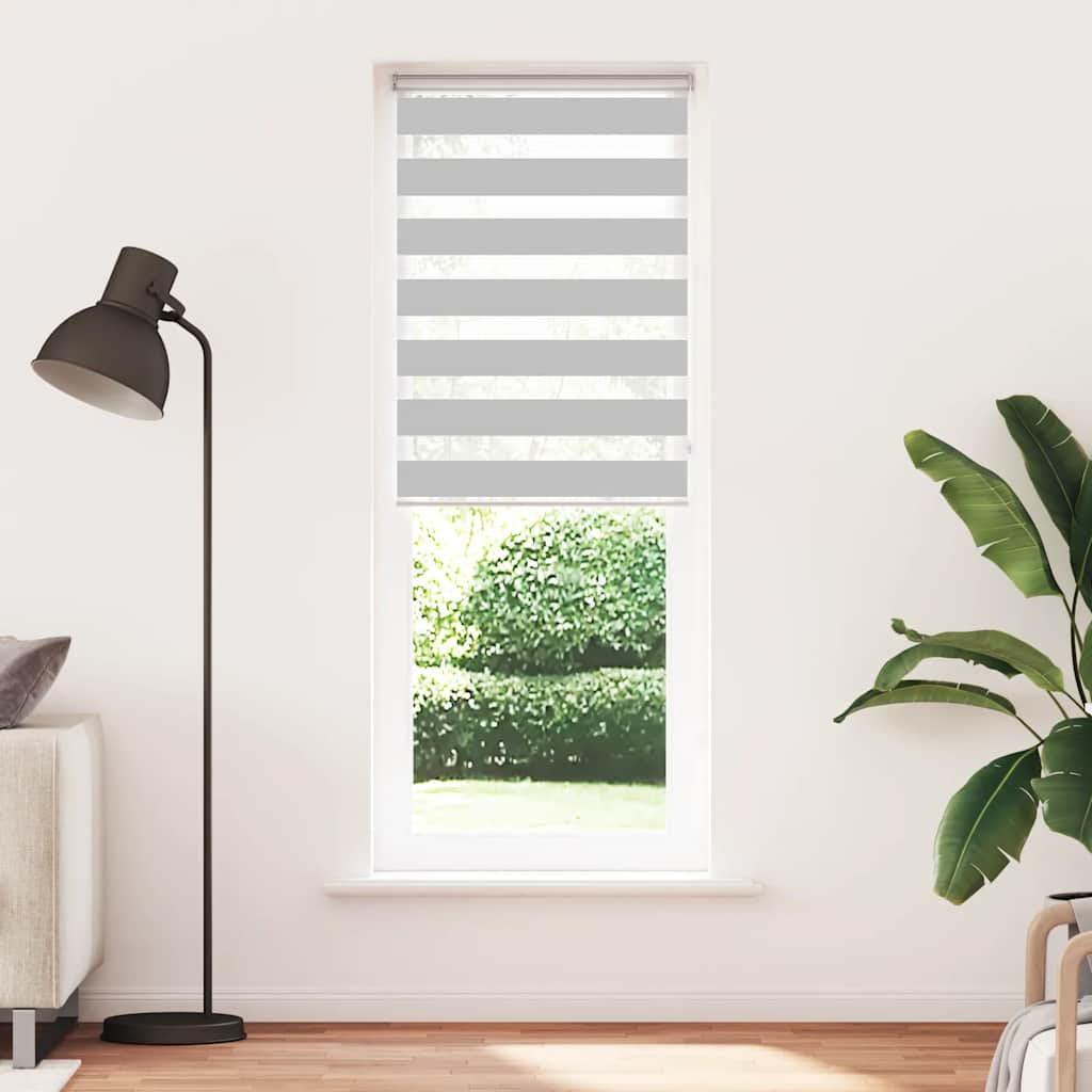 Doppelrollo Hellgrau 85x200 cm Stoffbreite 80,9 cm Polyester