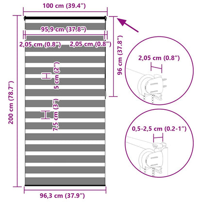 Doppelrollo Hellgrau 100x200 cm Stoffbreite 95,9 cm Polyester