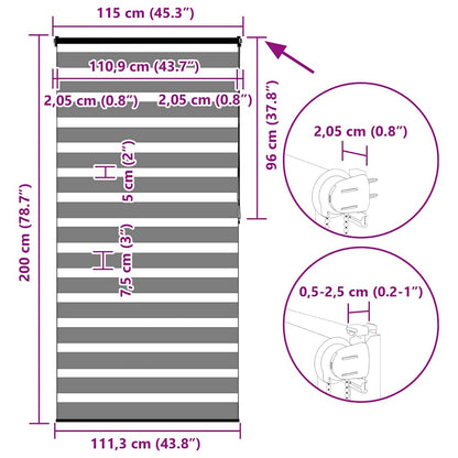 Doppelrollo Hellgrau 115x200 cm Stoffbreite 110,9 cm Polyester