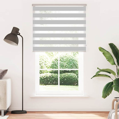 Doppelrollo Hellgrau 120x200 cm Stoffbreite 115,9 cm Polyester