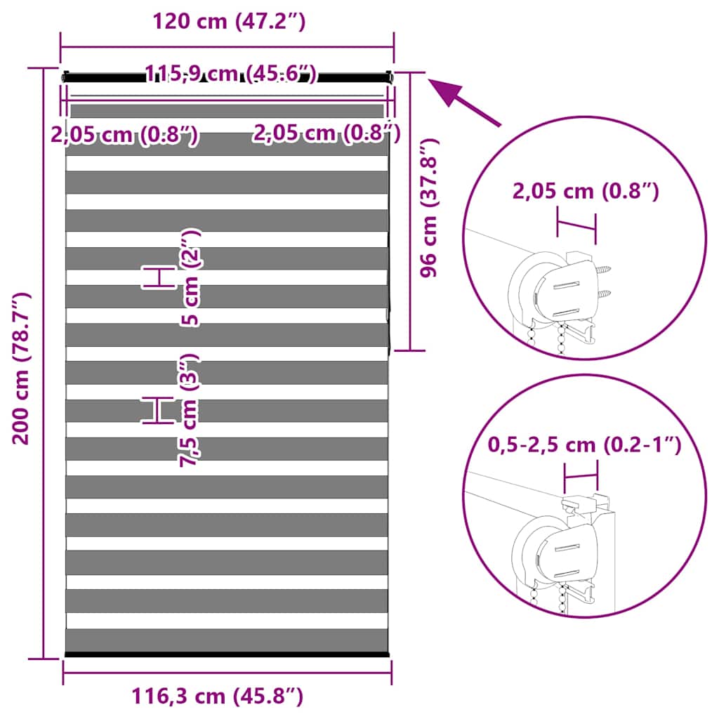 Doppelrollo Hellgrau 120x200 cm Stoffbreite 115,9 cm Polyester