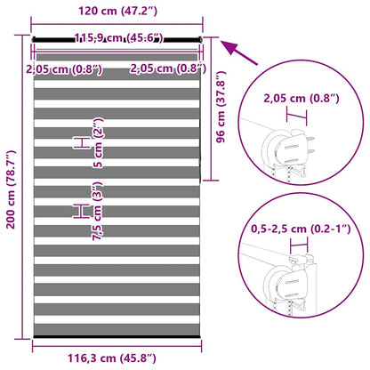 Doppelrollo Hellgrau 120x200 cm Stoffbreite 115,9 cm Polyester