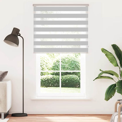 Doppelrollo Hellgrau 135x200 cm Stoffbreite 130,9 cm Polyester