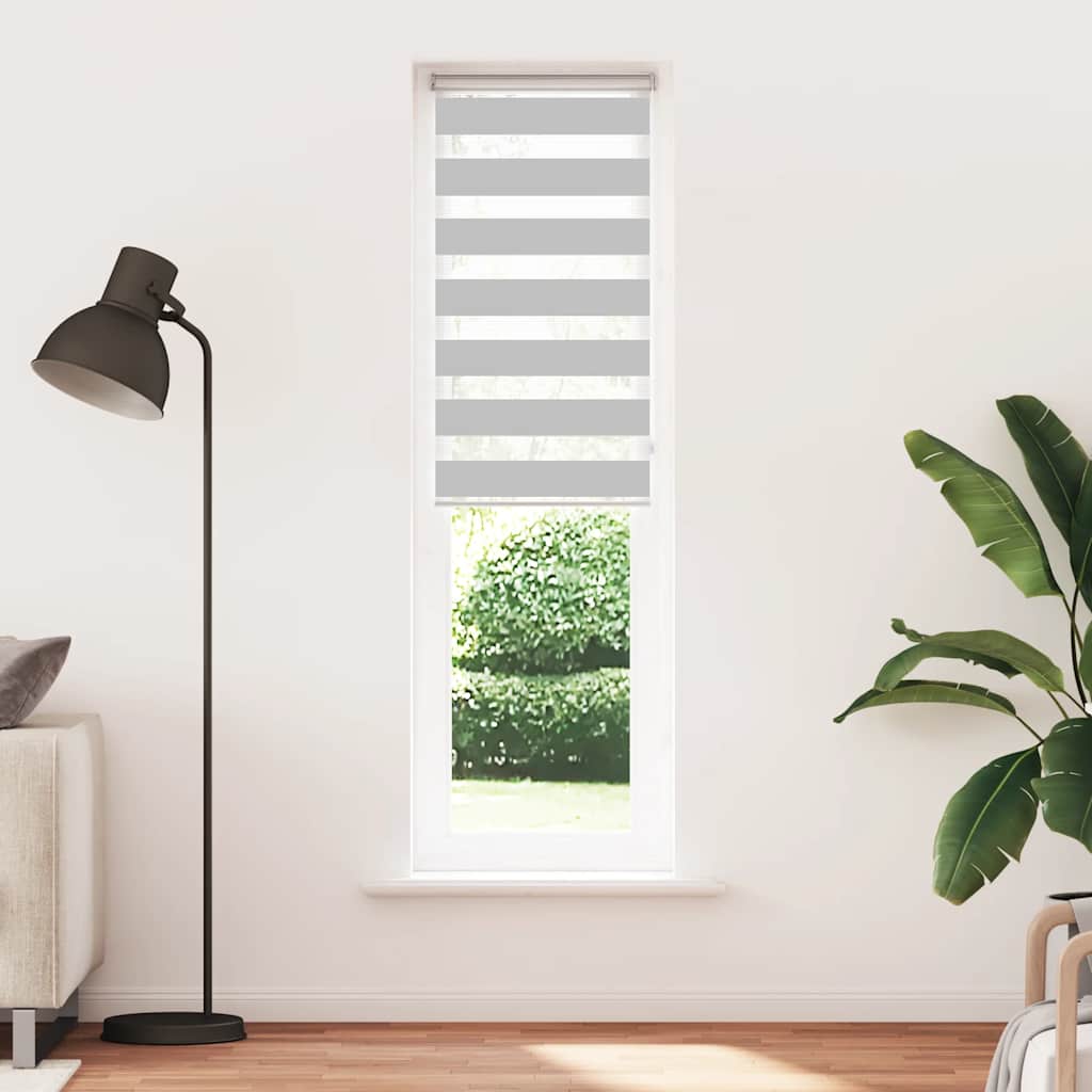 Doppelrollo Hellgrau 60x230 cm Stoffbreite 55,9 cm Polyester