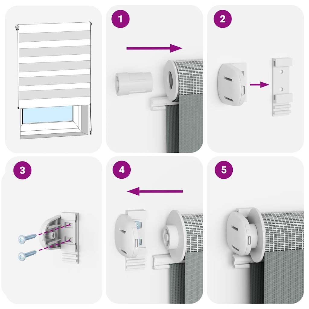 Doppelrollo Hellgrau 105x230 cm Stoffbreite 100,9 cm Polyester