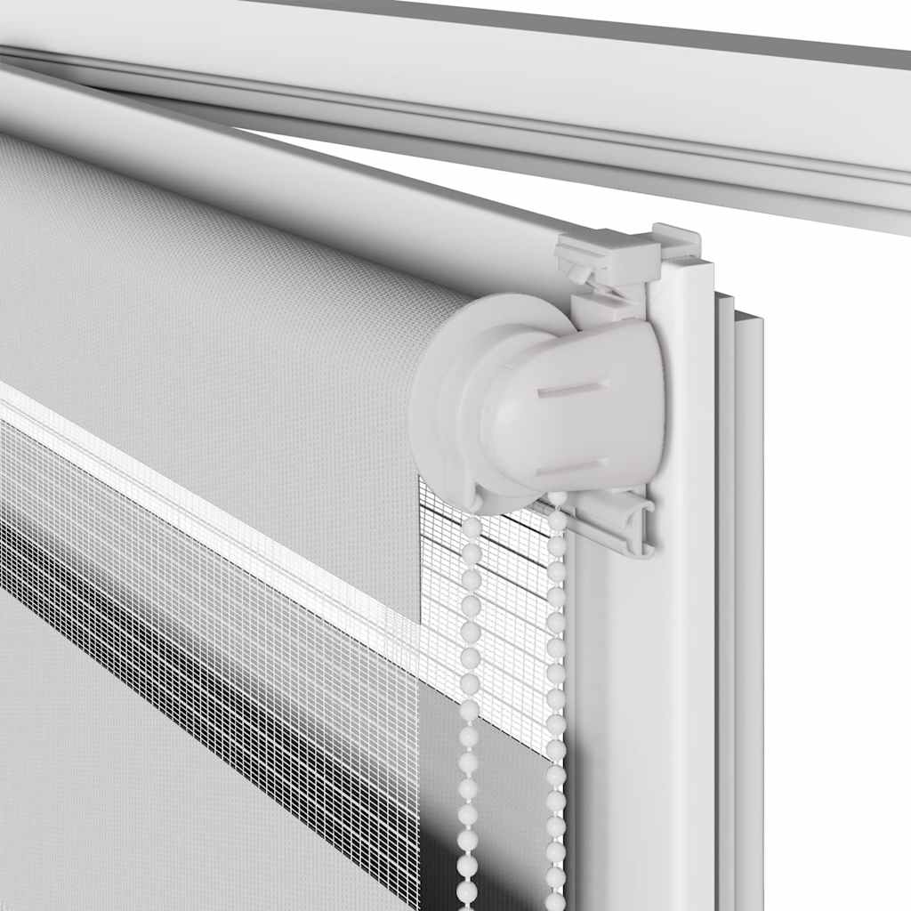 Doppelrollo Hellgrau 140x230 cm Stoffbreite 135,9 cm Polyester