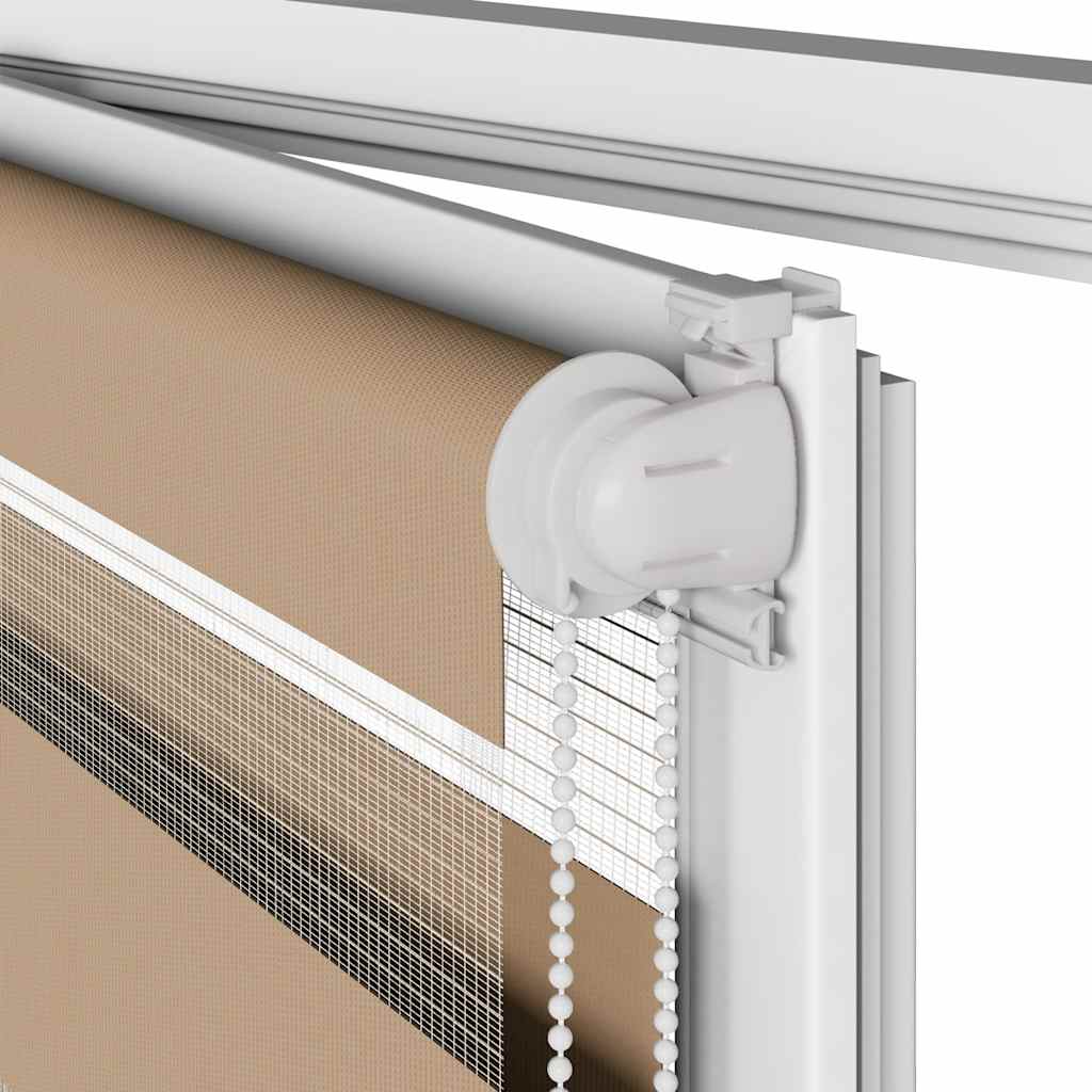 Doppelrollo Sandbraun 115x100 cm Stoffbreite 110,9 cm Polyester