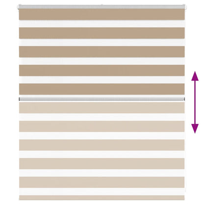 Doppelrollo Sandbraun 125x100 cm Stoffbreite 120,9 cm Polyester