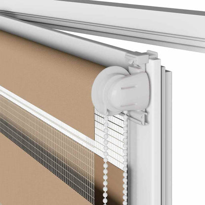 Doppelrollo Sandbraun 145x100 cm Stoffbreite 140,9 cm Polyester