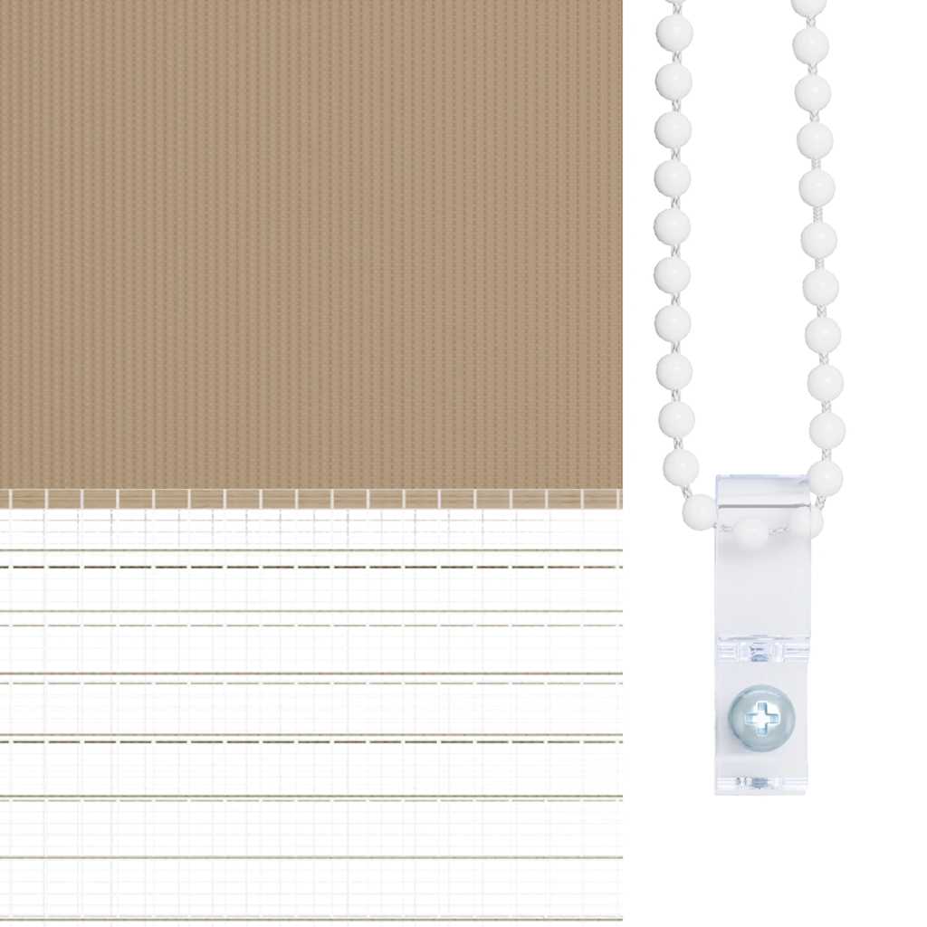 Doppelrollo Sandbraun 60x150 cm Stoffbreite 55,9 cm Polyester