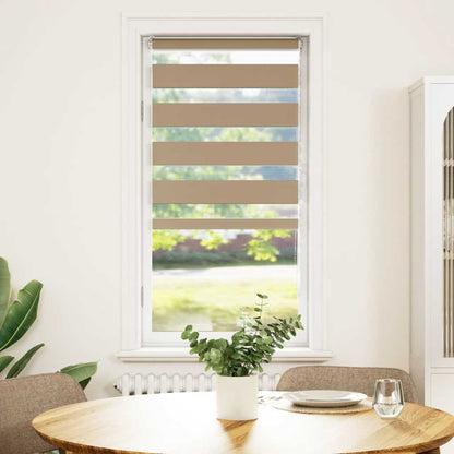 Doppelrollo Sandbraun 65x150 cm Stoffbreite 60,9 cm Polyester