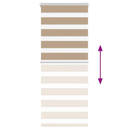Doppelrollo Sandbraun 65x150 cm Stoffbreite 60,9 cm Polyester