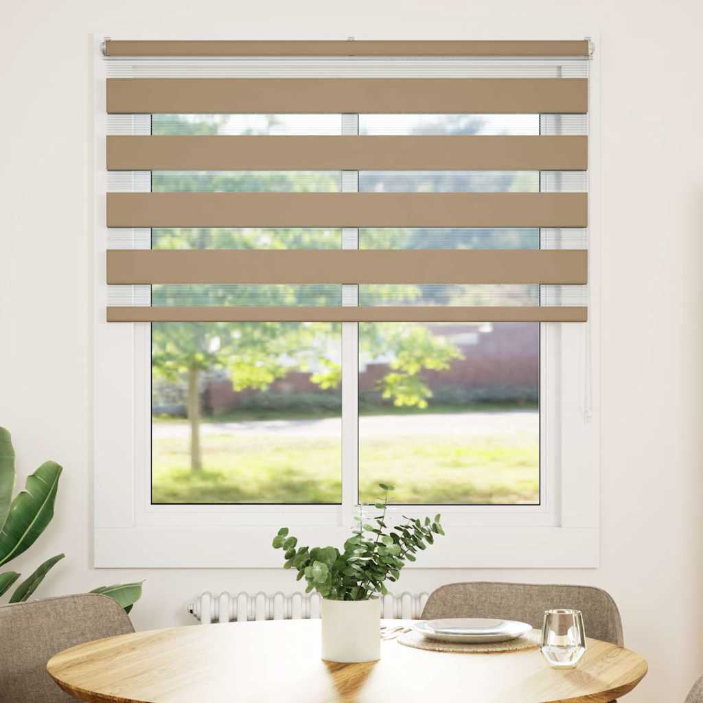Doppelrollo Sandbraun 130x150 cm Stoffbreite 125,9 cm Polyester