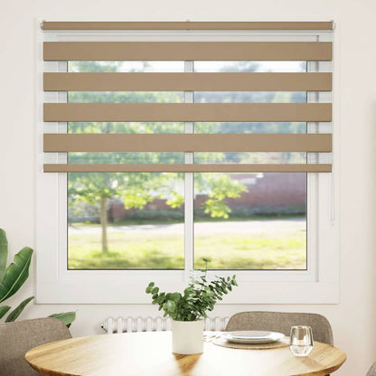 Doppelrollo Sandbraun 140x150 cm Stoffbreite 135,9 cm Polyester