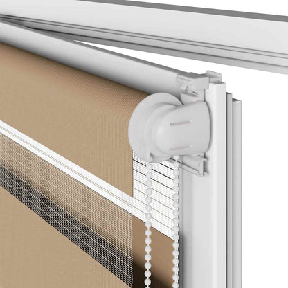 Doppelrollo Sandbraun 155x150 cm Stoffbreite 150,9 cm Polyester