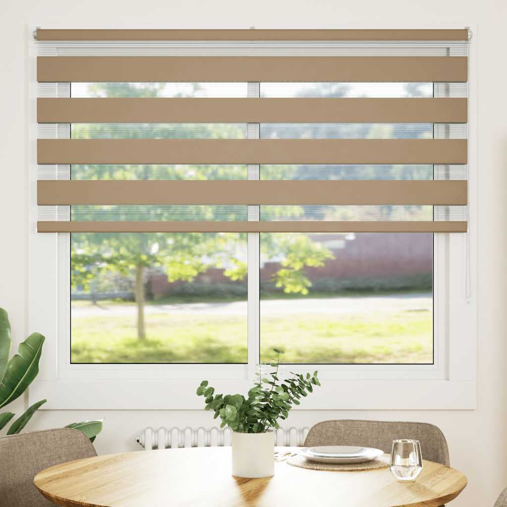 Doppelrollo Sandbraun 160x150 cm Stoffbreite 155,9 cm Polyester
