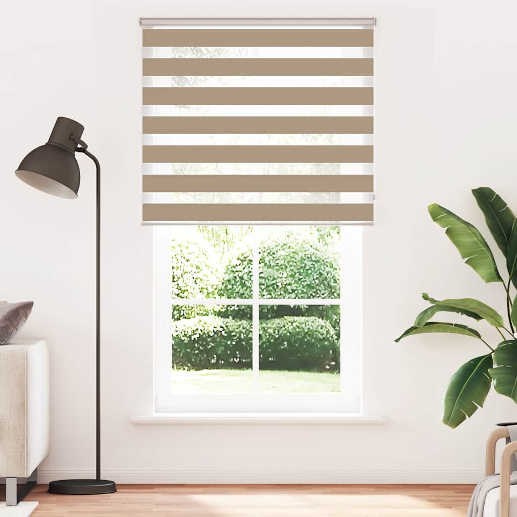 Doppelrollo Sandbraun 125x200 cm Stoffbreite 120,9 cm Polyester