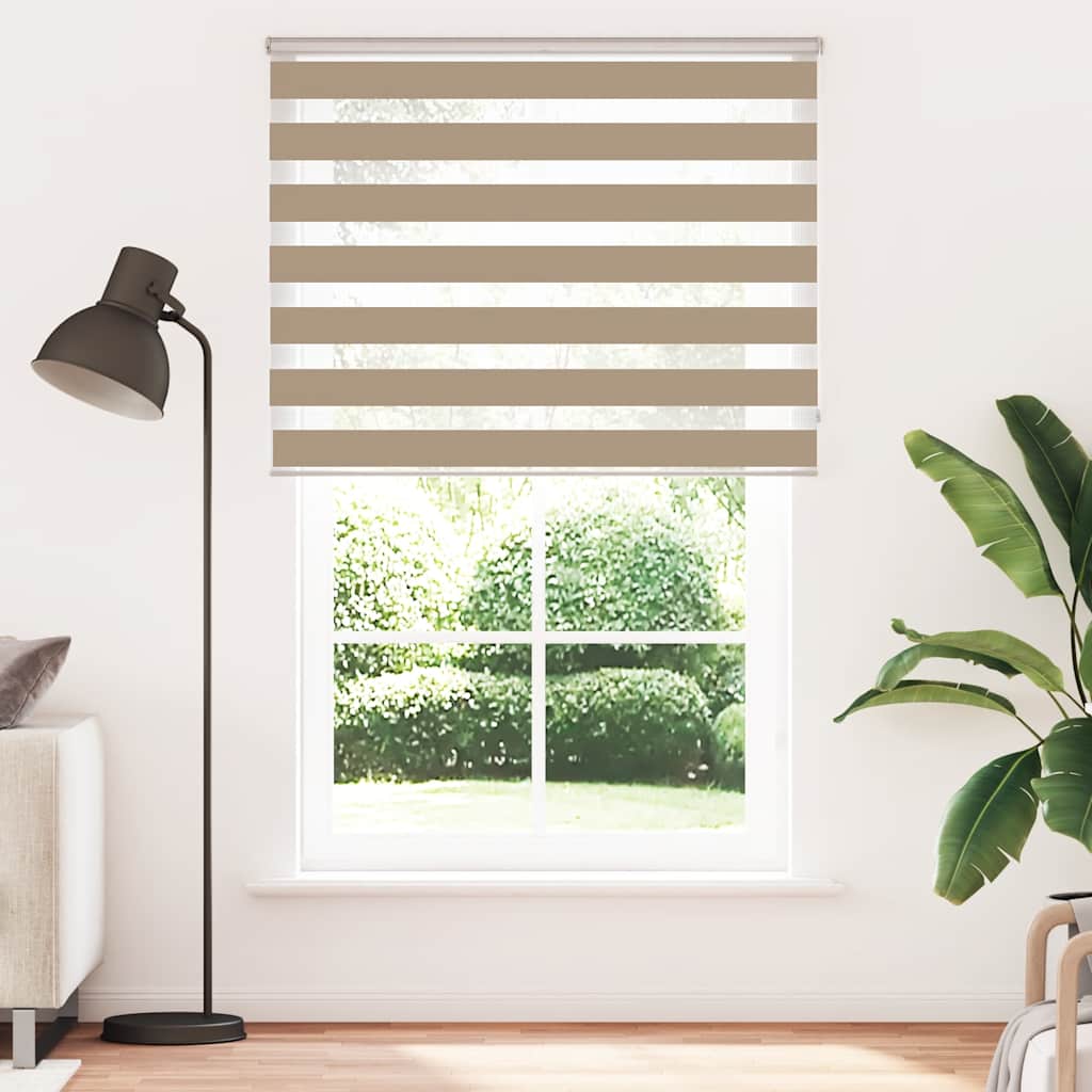 Doppelrollo Sandbraun 145x200 cm Stoffbreite 140,9 cm Polyester