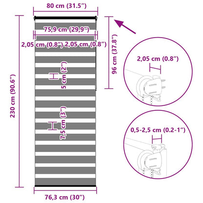 Doppelrollo Sandbraun 80x230 cm Stoffbreite 75,9 cm Polyester