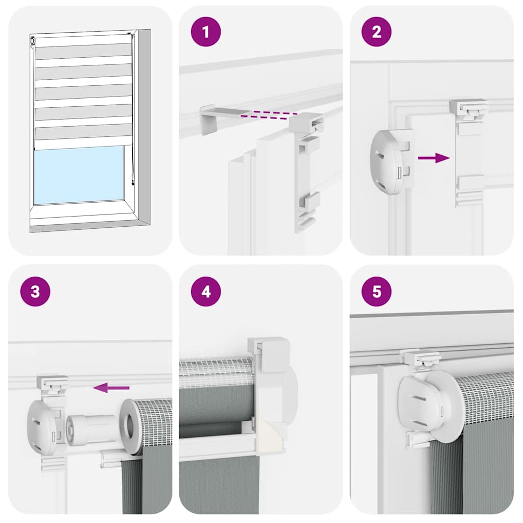 Doppelrollo Marmorbeige 70x200 cm Stoffbreite 65,9 cm Polyester