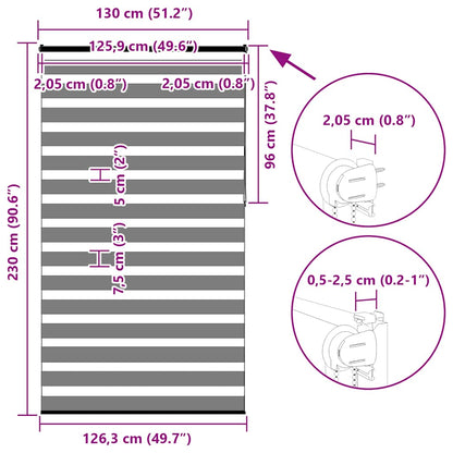 Doppelrollo Marmorbeige 130x230cm Stoffbreite 125,9 cm Polyester