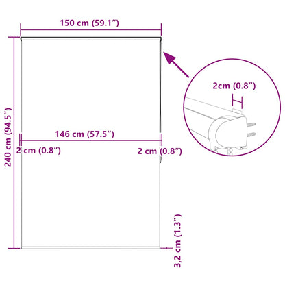 Duschrollo mit Kassette 150x240 cm Stoffbreite 146 cm