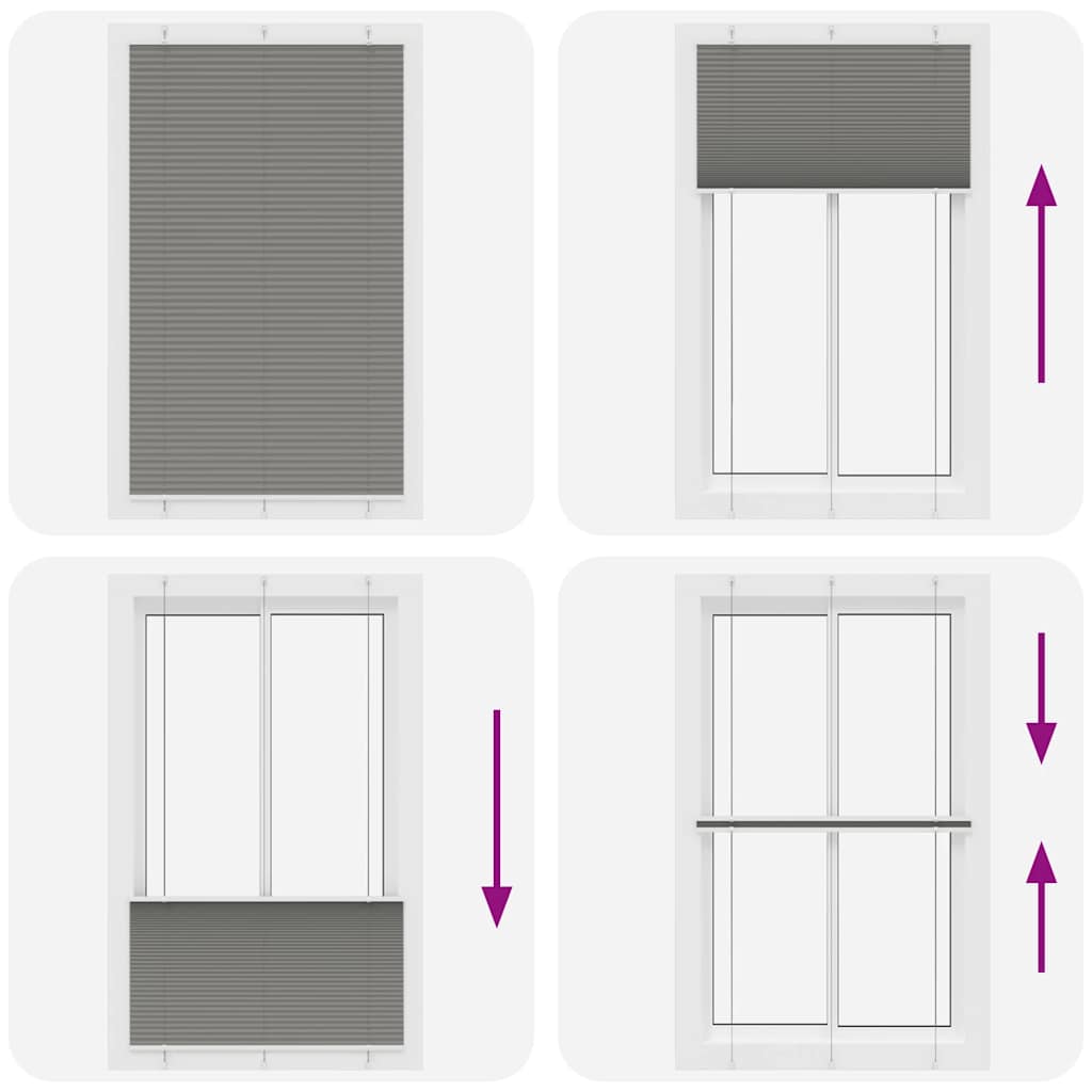 Plissee Anthrazit 120x200 cm Stoffbreite 119,4 cm Polyester