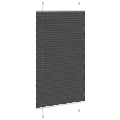 Plissee Schwarz 75x100 cm Stoffbreite 74,4 cm Polyester
