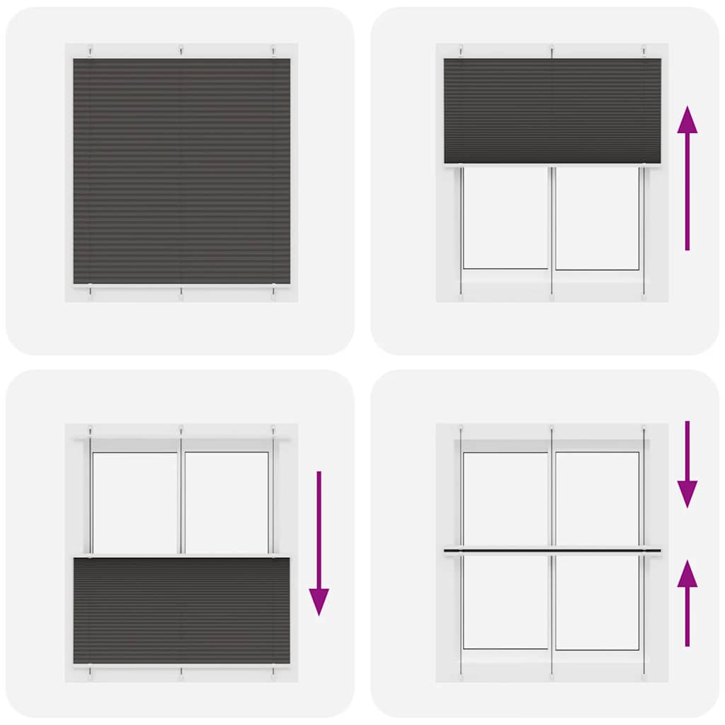Plissee Schwarz 120x100 cm Stoffbreite 119,4 cm Polyester